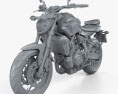 Yamaha MT-07 with HQ dashboard 2015 3D 모델  clay render