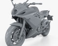 Yamaha XJ6 Diversion F 2014 3Dモデル clay render