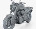 Yamaha MT-01 2009 Modello 3D clay render