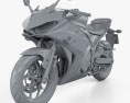 Yamaha YZF-R3 2015 Modèle 3d clay render