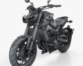 Yamaha MT-09 2017 3D-Modell wire render