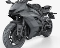 Yamaha R6 2017 3d model wire render