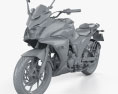 Yamaha Fazer 25 2018 3d model clay render