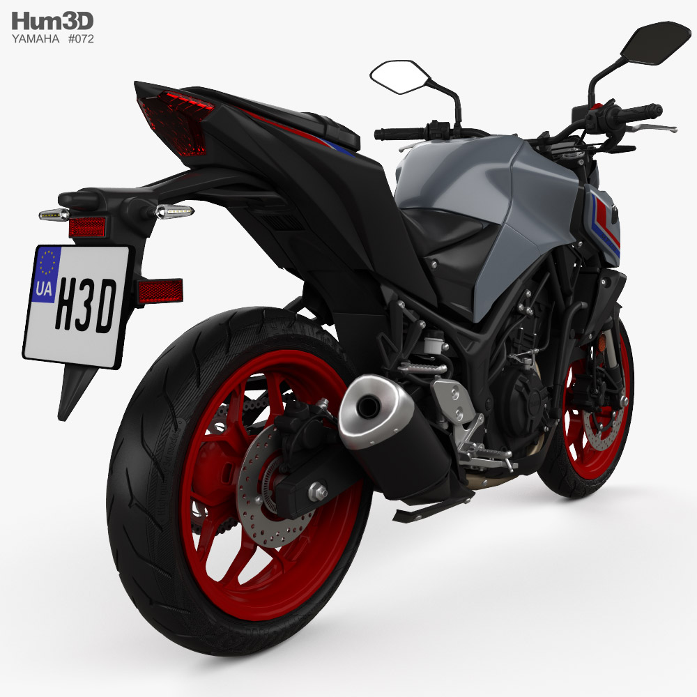 Yamaha MT-03 2021 3D模型 后视图