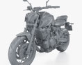 Yamaha MT-07 2022 3d model clay render