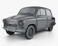 ЗАЗ-965А Запорожець 1962 3D модель wire render