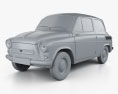 ZAZ 965A Zaporozhets 1962 3Dモデル clay render