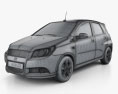 ZAZ Vida hatchback 2015 Modelo 3d wire render