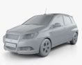 ZAZ Vida hatchback 2015 3d model clay render