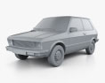 Zastava Yugo 45 1980 3D-Modell clay render