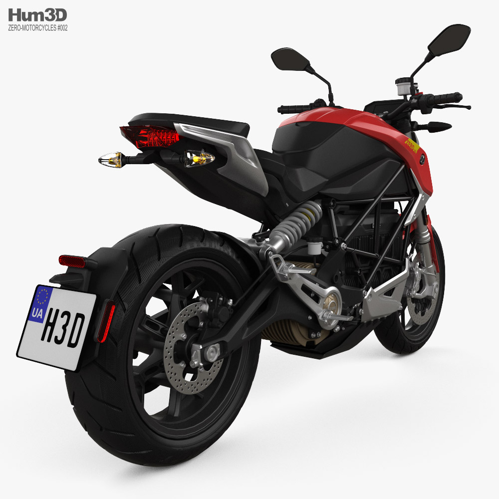 Zero Motorcycles SR-F 2022 3D-Modell Rückansicht