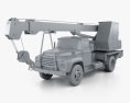 ZIL 130 Crane Truck 1994 3d model clay render