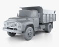 ZIL 130 덤프 트럭 1994 3D 모델  clay render