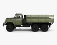 ZIL 131 平板车 1966 3D模型 侧视图