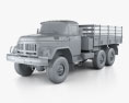 ZIL 131 フラットベッドトラック 1966 3Dモデル clay render