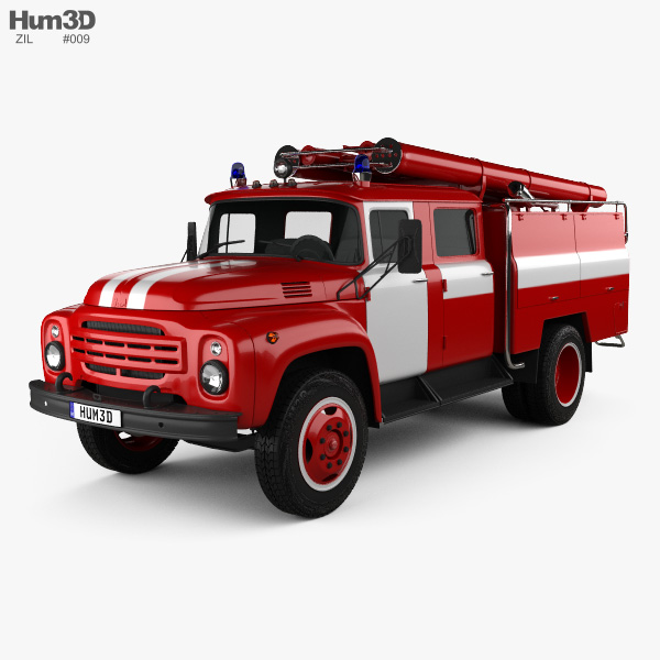 ZIL 130 Camion dei Pompieri 1970 Modello 3D