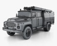 ZIL 130 Fire Truck 1994 3d model wire render