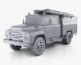 ZIL 130 Fire Truck 1994 3d model clay render