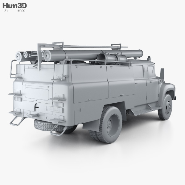 ZIL 130 Fire Truck 1970 3D model - Vehicles on Hum3D