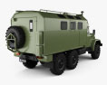 ZiL 131 Army 箱型トラック 1966 3Dモデル 後ろ姿