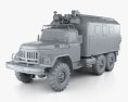 ZiL 131 Army Truck 1966 3d model clay render