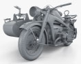 Zundapp KS750 1944 3d model clay render